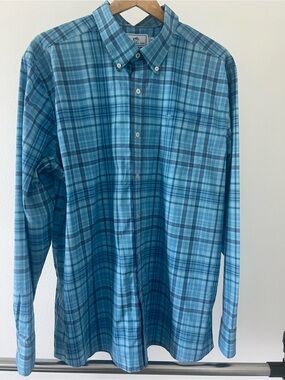Southern Tide Blue Plaid Button-Down Shirt - Men's size XL outdoor brrr.